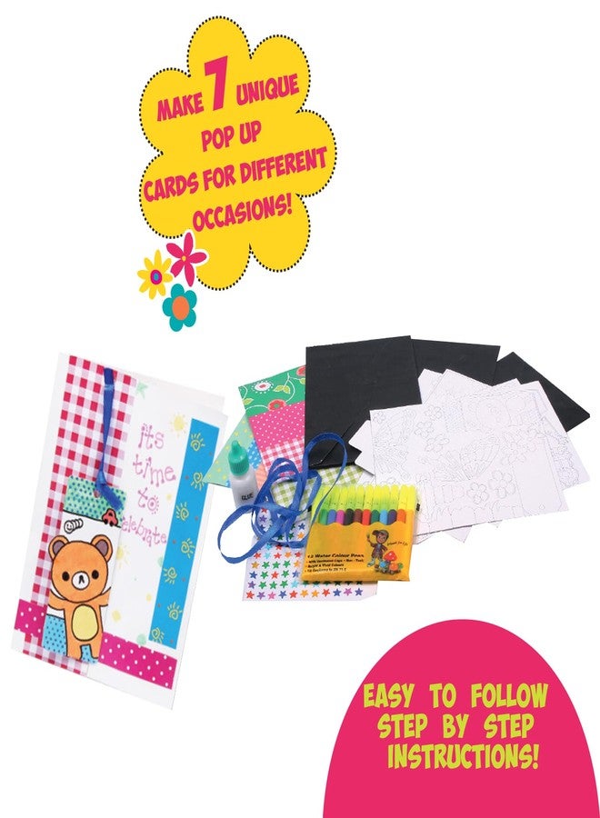 Funskool Handycrafts Funskool Pop Up Greeting Cards Making Kit, DIY Kit, Art and Craft Set for Kids, Learning, Fun & Engaging Activity for Childrens, Multicolour, Gift Set for Kids, Age 7+ Years - Image 2